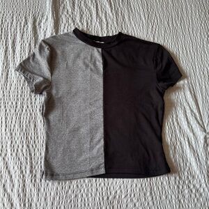 Ardene Black and Gray Colorblock Tee